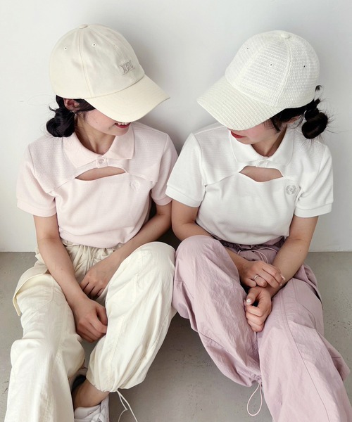 one after another NICE CLAUP(ワンアフターアナザーナイスクラップ)の「パラシュートパンツ(カーゴパンツ・レディース・チャコールグレー/ピンク/アイボリー・FREE)」の6枚目の写真