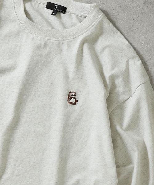 ZIP FIVE（ジップファイブ）の「【ZIP FIVE】動物刺繍 ワンポイント 綿100 ビッグシルエット 半袖 Tシャツ ユニセックス（Tシャツ/カットソー・レディース・ホワイト×ネイビー/オートミール/杢グレー/クリーム/ホワイト系/ホワイト系1/ホワイト系2/ホワイト系3/ブラック系/グレー系/ベージュ系/アイボリー系/ネイビー系/ネイビー系1/ネイビー系2/ネイビー/ブラック/ホワイト/ホワイト系7/ホワイト系8/ホワイト系4/ホワイト系6/ブラック系1/アイボリー系1/ネイビー系3/ネイビー系4/ホワイト系5/ベージュ系1・LARGE/MEDIUM/SMALL/X-LARGE）」の22枚目の写真