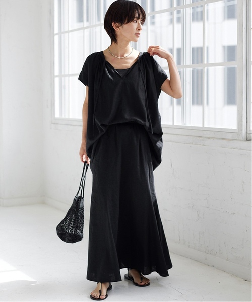 JOURNAL STANDARD relume(ジャーナルスタンダード レリューム)の「《追加》リネンレーヨンマーメイドスカート(スカート・レディース・ブラック/ベージュ・36/38)」の3枚目の写真