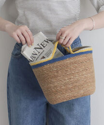 EARTH MADE | 【EARTH MADE/アースメイド】スクエアボトムバスケット(かごバッグ)