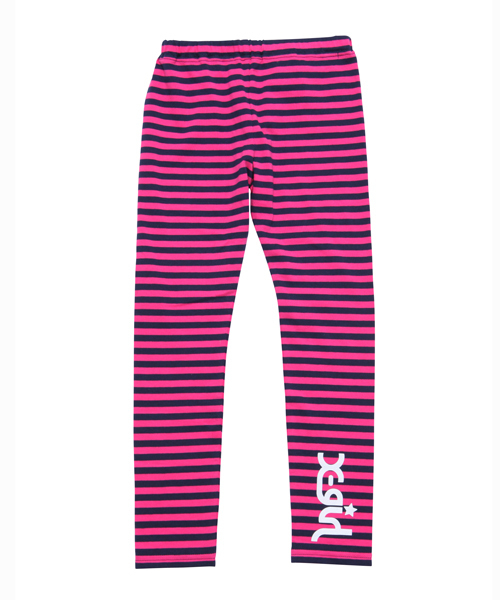 X-girl Stages（エックスガールステージス）の「STRIPED LEGGINGS（4T～7T）（レギンス/スパッツ・キッズ・ブラック/ピンク/ネイビー・6T/7T/5T/4T）」の3枚目の写真