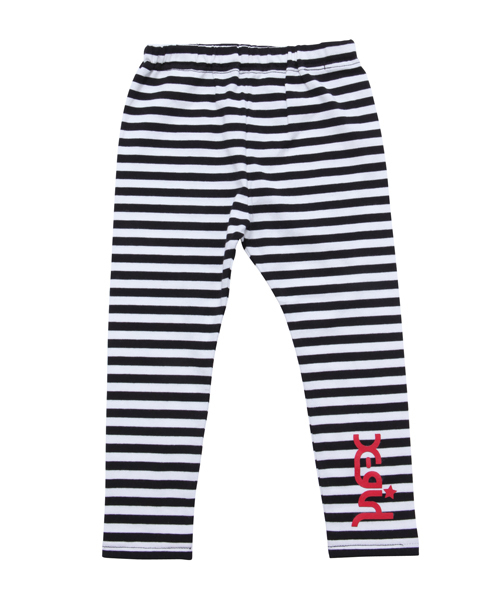 X-girl Stages（エックスガールステージス）の「STRIPED LEGGINGS（4T～7T）（レギンス/スパッツ・キッズ・ブラック/ピンク/ネイビー・6T/7T/5T/4T）」の2枚目の写真