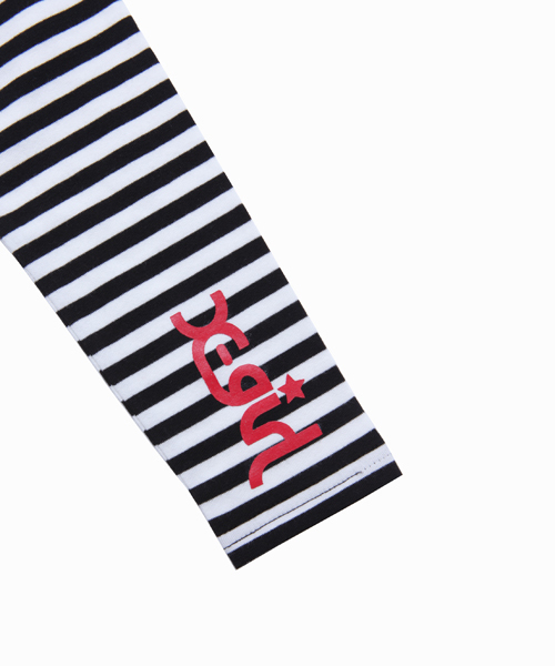 X-girl Stages（エックスガールステージス）の「STRIPED LEGGINGS（4T～7T）（レギンス/スパッツ・キッズ・ブラック/ピンク/ネイビー・6T/7T/5T/4T）」の5枚目の写真