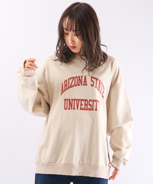 YOUWA(ユーワ)の「POWER TO THE PEOPLE リメイクプリントスウェットトレーナー(スウェット・メンズ・チャコールグレー/サンドベージュ/グレイッシュブルー・L/M)」の15枚目の写真