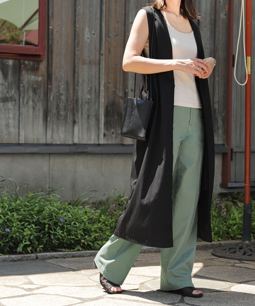 ZIP FIVE(ジップファイブ)の「【ZIP FIVE】コットンリネンライク ワイドスラックスパンツ(スラックス・メンズ・ネイビー/ブラウン/オリーブ/アイボリー/ブラック・SMALL/MEDIUM/LARGE/X-LARGE)」の9枚目の写真