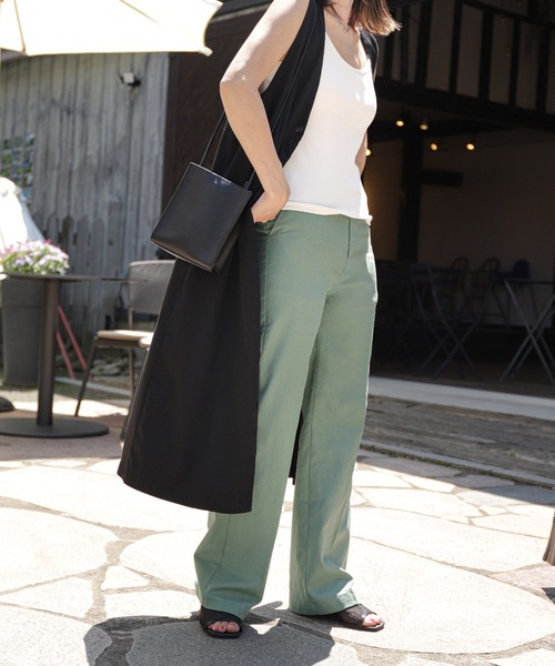 ZIP FIVE(ジップファイブ)の「【ZIP FIVE】コットンリネンライク ワイドスラックスパンツ(スラックス・メンズ・ネイビー/ブラウン/オリーブ/アイボリー/ブラック・SMALL/MEDIUM/LARGE/X-LARGE)」の14枚目の写真