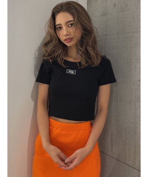 GYDA（ジェイダ）の「GYDA Patch ショートTシャツ（Tシャツ/カットソー・レディース・オフホワイト/ブラック/グリーン・FREE）」の5枚目の写真