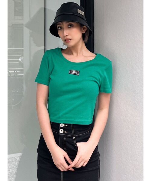 GYDA（ジェイダ）の「GYDA Patch ショートTシャツ（Tシャツ/カットソー・レディース・オフホワイト/ブラック/グリーン・FREE）」の8枚目の写真