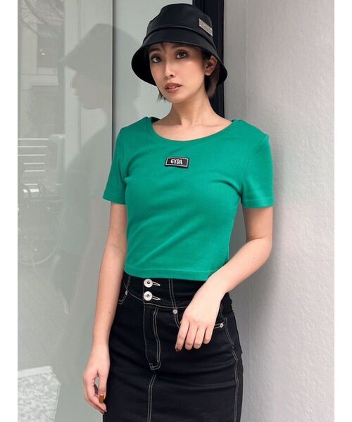 GYDA（ジェイダ）の「GYDA Patch ショートTシャツ（Tシャツ/カットソー・レディース・オフホワイト/ブラック/グリーン・FREE）」の9枚目の写真