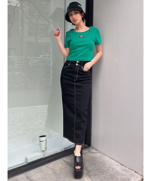 GYDA（ジェイダ）の「GYDA Patch ショートTシャツ（Tシャツ/カットソー・レディース・オフホワイト/ブラック/グリーン・FREE）」の10枚目の写真