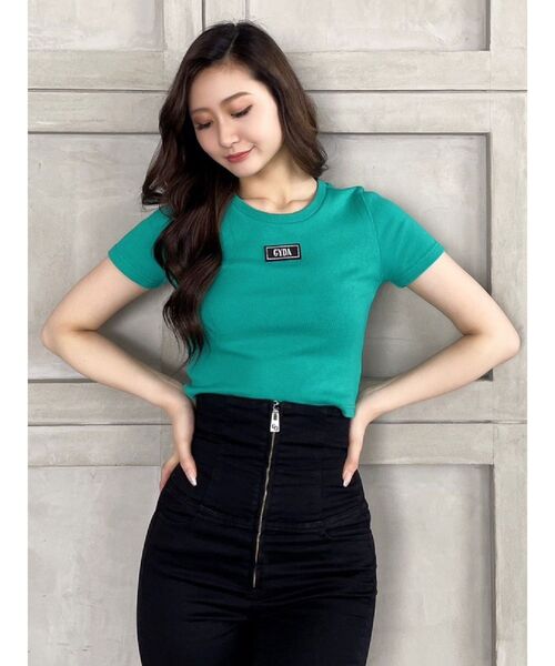 GYDA（ジェイダ）の「GYDA Patch ショートTシャツ（Tシャツ/カットソー・レディース・オフホワイト/ブラック/グリーン・FREE）」の12枚目の写真