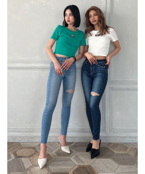 GYDA（ジェイダ）の「GYDA Patch ショートTシャツ（Tシャツ/カットソー・レディース・オフホワイト/ブラック/グリーン・FREE）」の16枚目の写真