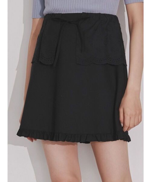 merry jenny（メリージェニー）の「レースフラップミニスカート（スカート・レディース・ブルー/ブラック/アイボリー・FREE）」の4枚目の写真