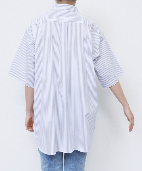 andme（アンドミー）の「ストライプバンドカラー半袖シャツ（シャツ/ブラウス・レディース・ホワイト×イエロー/イエロー/ホワイト×ブルー/ホワイト×グリーン/ブルー/グリーン・M/L）」の20枚目の写真