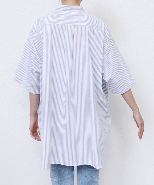 andme（アンドミー）の「ストライプバンドカラー半袖シャツ（シャツ/ブラウス・レディース・ホワイト×イエロー/イエロー/ホワイト×ブルー/ホワイト×グリーン/ブルー/グリーン・M/L）」の17枚目の写真