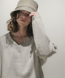 CASPER JOHN | Tweed V-neck sweat/ツィードVネックスウェット(スウェット)