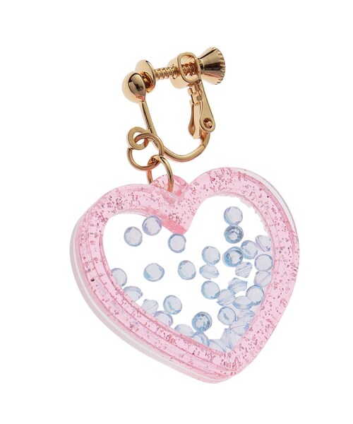 PINK-latte(ピンクラテ)の「ハートクリアイヤリング(イヤリング・キッズ・オレンジ/グリーン/ベビーピンク・00)」の8枚目の写真