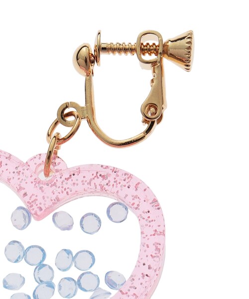 PINK-latte(ピンクラテ)の「ハートクリアイヤリング(イヤリング・キッズ・オレンジ/グリーン/ベビーピンク・00)」の4枚目の写真