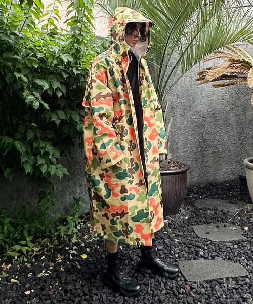 minsobi（ミンソビ）の「3color オーバーサイズレインコート（ナイロンジャケット・メンズ・チェック/ブラック/ベージュ・FREE）」の2枚目の写真