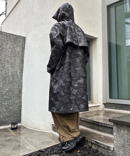 minsobi（ミンソビ）の「3color オーバーサイズレインコート（ナイロンジャケット・メンズ・チェック/ブラック/ベージュ・FREE）」の6枚目の写真