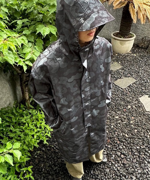 minsobi（ミンソビ）の「3color オーバーサイズレインコート（ナイロンジャケット・メンズ・チェック/ブラック/ベージュ・FREE）」の9枚目の写真