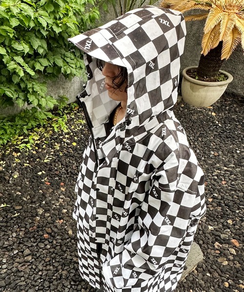 minsobi（ミンソビ）の「3color オーバーサイズレインコート（ナイロンジャケット・メンズ・チェック/ブラック/ベージュ・FREE）」の12枚目の写真