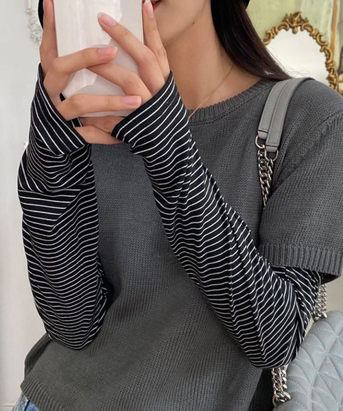 レディース ボーダー柄ロングアームカバー（アームカバー）｜DAY