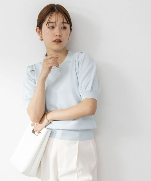NOLLEY’S Sophi(ノーリーズソフィ)の「《手洗い可能》パフスリーブシャイニープルオーバーニット(ニット/セーター・レディース・ベージュ/オフホワイト/ブラック/サックスブルー・38)」の12枚目の写真