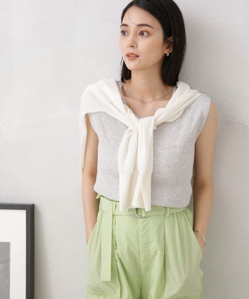 LB.04/前後2way多ボタンノースリーブニット