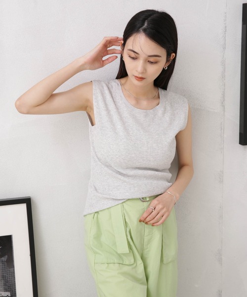 LB.04/前後2way多ボタンノースリーブニット