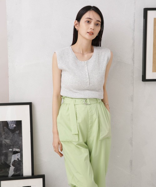 LB.04/前後2way多ボタンノースリーブニット