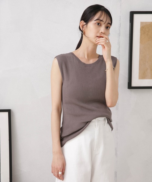 LB.04/前後2way多ボタンノースリーブニット