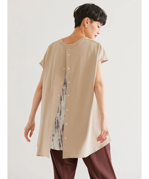 AMERICAN HOLIC（アメリカンホリック）の「バック異素材ドットボタンカットプルオーバー（Tシャツ/カットソー・レディース・チャコールグレー/グレイッシュベージュ/オフホワイト・L/M）」の13枚目の写真