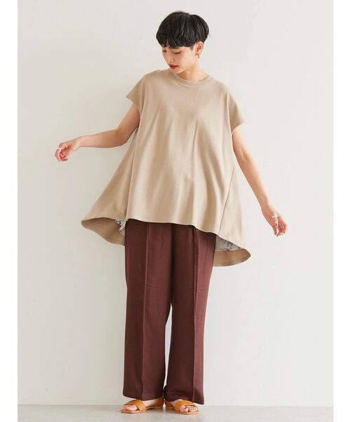 AMERICAN HOLIC（アメリカンホリック）の「バック異素材ドットボタンカットプルオーバー（Tシャツ/カットソー・レディース・チャコールグレー/グレイッシュベージュ/オフホワイト・L/M）」の14枚目の写真