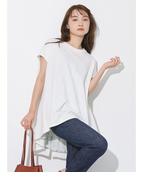 AMERICAN HOLIC（アメリカンホリック）の「バック異素材ドットボタンカットプルオーバー（Tシャツ/カットソー・レディース・チャコールグレー/グレイッシュベージュ/オフホワイト・L/M）」の18枚目の写真