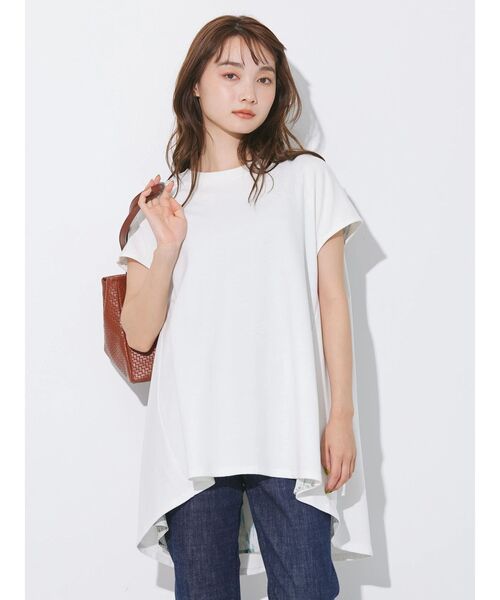 AMERICAN HOLIC（アメリカンホリック）の「バック異素材ドットボタンカットプルオーバー（Tシャツ/カットソー・レディース・チャコールグレー/グレイッシュベージュ/オフホワイト・L/M）」の19枚目の写真