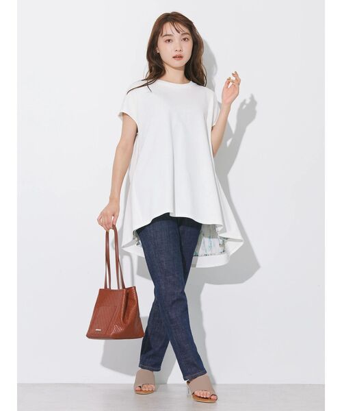 AMERICAN HOLIC（アメリカンホリック）の「バック異素材ドットボタンカットプルオーバー（Tシャツ/カットソー・レディース・チャコールグレー/グレイッシュベージュ/オフホワイト・L/M）」の20枚目の写真