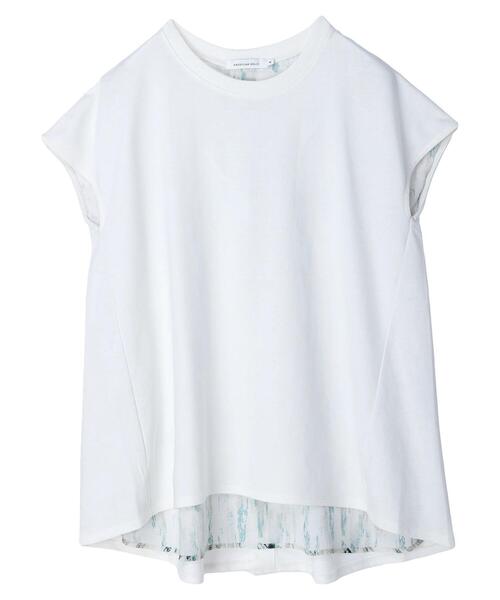 AMERICAN HOLIC（アメリカンホリック）の「バック異素材ドットボタンカットプルオーバー（Tシャツ/カットソー・レディース・チャコールグレー/グレイッシュベージュ/オフホワイト・L/M）」の6枚目の写真