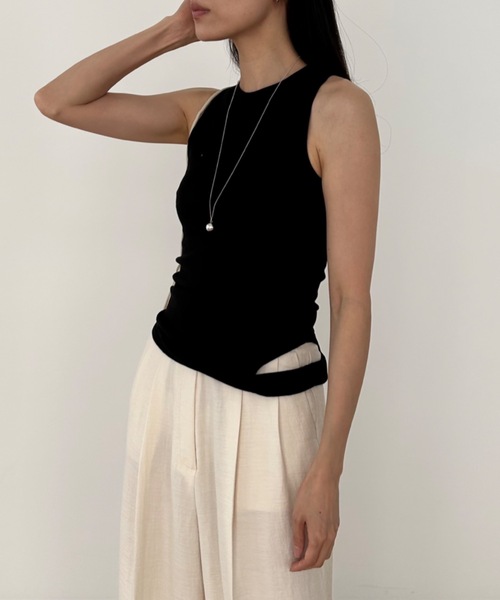 Didot.showroom（ディドット ショールーム）の「ローホールアメスリタンクトップ（タンクトップ・レディース・ホワイト/ブラック/ヘザーグレー・FREE）」の3枚目の写真