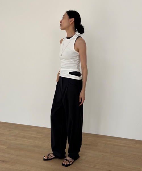 Didot.showroom（ディドット ショールーム）の「ローホールアメスリタンクトップ（タンクトップ・レディース・ホワイト/ブラック/ヘザーグレー・FREE）」の8枚目の写真