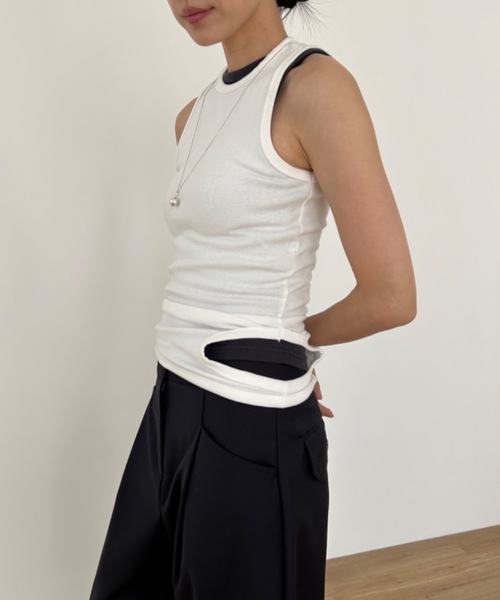 Didot.showroom（ディドット ショールーム）の「ローホールアメスリタンクトップ（タンクトップ・レディース・ホワイト/ブラック/ヘザーグレー・FREE）」の20枚目の写真