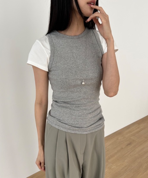 Didot.showroom（ディドット ショールーム）の「ローホールアメスリタンクトップ（タンクトップ・レディース・ホワイト/ブラック/ヘザーグレー・FREE）」の19枚目の写真