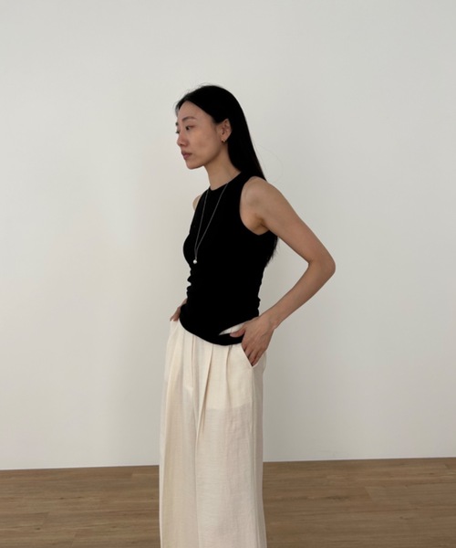 Didot.showroom（ディドット ショールーム）の「ローホールアメスリタンクトップ（タンクトップ・レディース・ホワイト/ブラック/ヘザーグレー・FREE）」の6枚目の写真