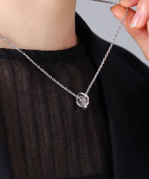 限定展開】“LH-1”ロゴダブルリングネックレス/サージカルステンレス