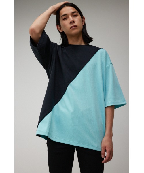 AZUL by moussy(アズールバイマウジー)の「BI-COLOR BIAS TOPS/バイカラーバイアストップス(Tシャツ/カットソー・メンズ・ホワイト系その他/ブラック系その他/ブルー系その他2・FREE)」の3枚目の写真
