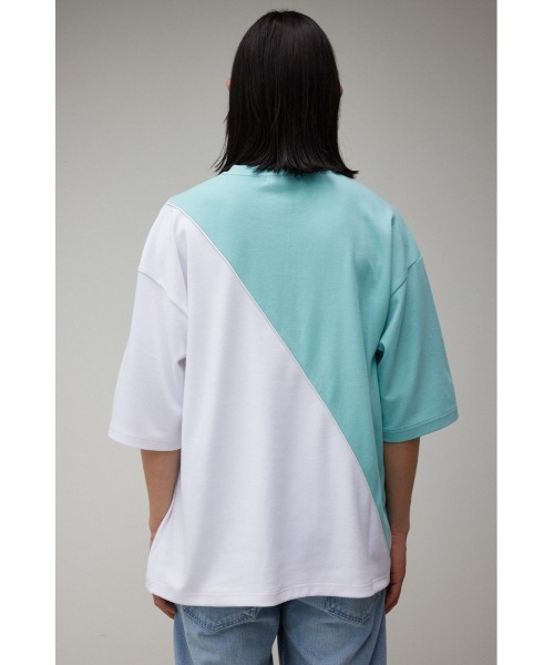AZUL by moussy(アズールバイマウジー)の「BI-COLOR BIAS TOPS/バイカラーバイアストップス(Tシャツ/カットソー・メンズ・ホワイト系その他/ブラック系その他/ブルー系その他2・FREE)」の10枚目の写真