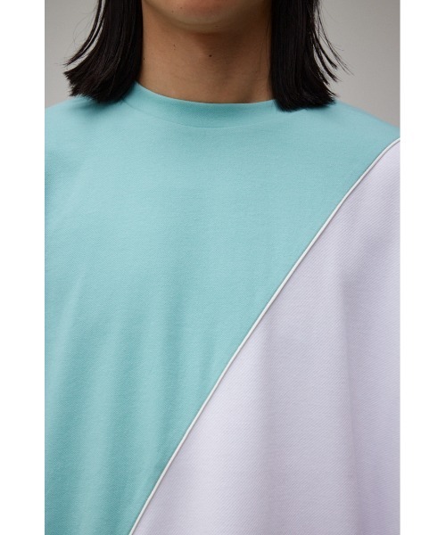 AZUL by moussy(アズールバイマウジー)の「BI-COLOR BIAS TOPS/バイカラーバイアストップス(Tシャツ/カットソー・メンズ・ホワイト系その他/ブラック系その他/ブルー系その他2・FREE)」の11枚目の写真