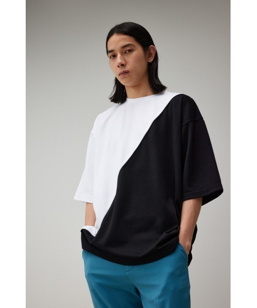 AZUL by moussy(アズールバイマウジー)の「BI-COLOR BIAS TOPS/バイカラーバイアストップス(Tシャツ/カットソー・メンズ・ホワイト系その他/ブラック系その他/ブルー系その他2・FREE)」の16枚目の写真