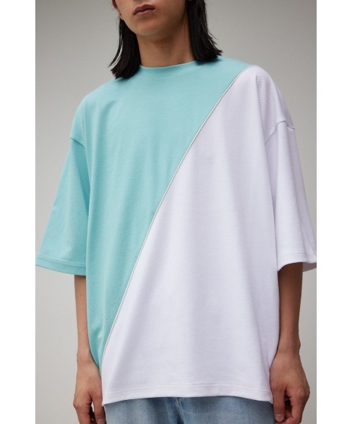 AZUL by moussy(アズールバイマウジー)の「BI-COLOR BIAS TOPS/バイカラーバイアストップス(Tシャツ/カットソー・メンズ・ホワイト系その他/ブラック系その他/ブルー系その他2・FREE)」の5枚目の写真