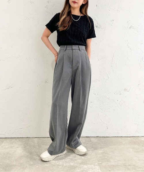 apres jour mignon(アプレジュールミニョン)の「カットジャガードTシャツ【ZOZOTOWN限定アイテム】(Tシャツ/カットソー・レディース・ブラック/アイボリー/グリーン・X-LARGE/フリー)」の18枚目の写真